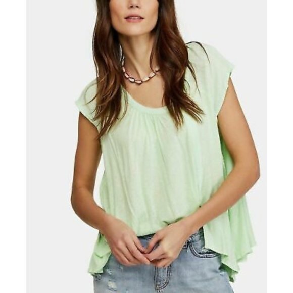 Free People Keep It Casual Queen Green Top. S - Picture 2 of 10